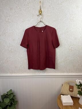 Truth and Pride 100% Leather Red Short Sleeve Top - Size - Small